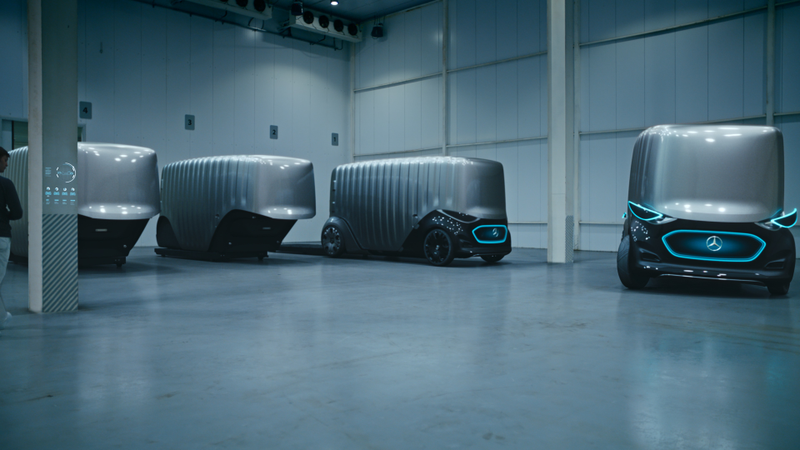Illustration for article titled The Mercedes-Benz Vision Urbanetic Is a One-Size-Fits-All-Use Autonomous Box of the Future
